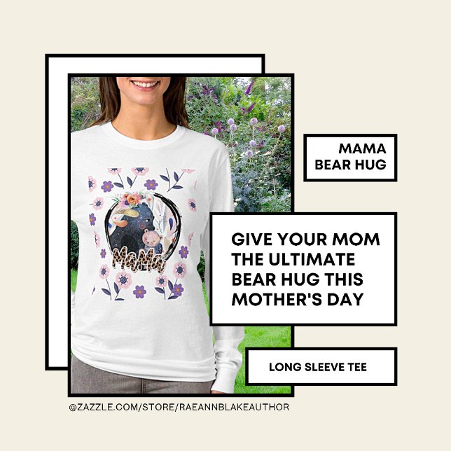 "Mamma Bear Hug" Mors dag Långärmad T-Shirt (Skapare uppladdad)