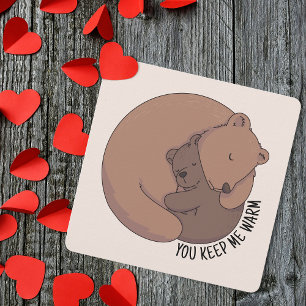 Mamma Bear Hugger Baby Bear Unge Mors dag Anteckningskort