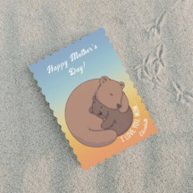 Mamma Bear Hugger Baby Bear Unge Mors dag