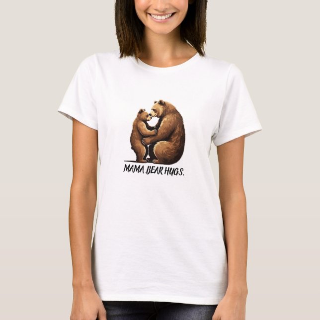 Mamma Bear Hugs Mors dag T-shirt (Framsida)