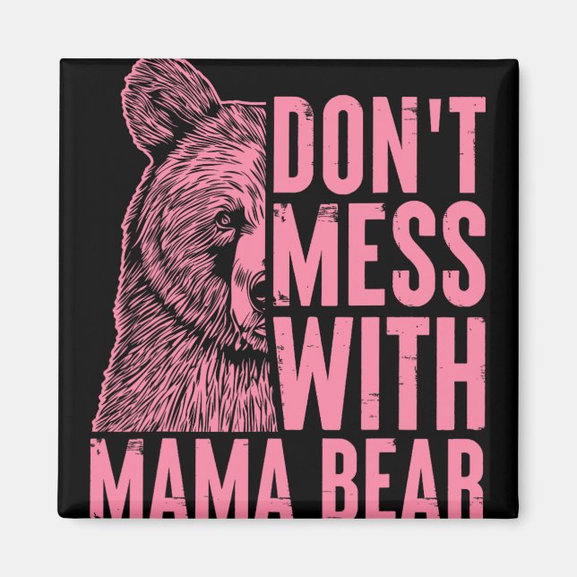 Mamma Bear inte  med Mamma Bear Mors dag Wo Magnet (Framsidan)