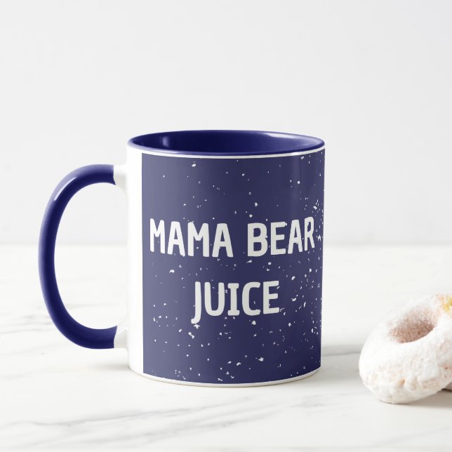 Mamma Bear Juice White dot Cute White Text Mugg (Med munk)