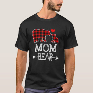 Mamma Bear jul jul Julafton Pajama Red Play Buffal T Shirt