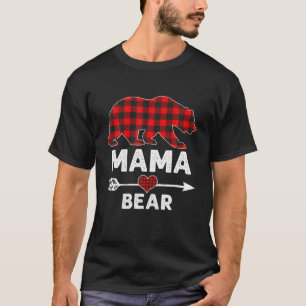 Mamma Bear jul jul Pajama Red Play Buffalo Famil T Shirt