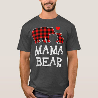 Mamma Bear jul jul Pajama Red Play Buffalo Famil T Shirt