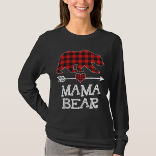 Mamma Bear jul jul Pajama Red Play Buffalo Famil T Shirt