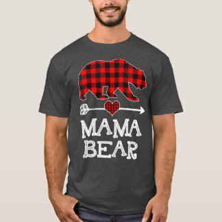 Mamma Bear jul jul Pajama Red Play Buffalo Famil T Shirt