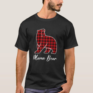 Mamma Bear jul jul Pajama Red Play Buffalo Famil T Shirt