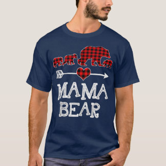 Mamma Bear jul jul Pajama Red Play Buffalo Famil T Shirt