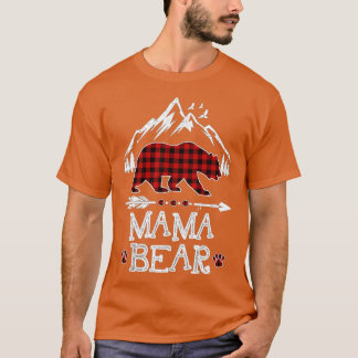 Mamma Bear jul jul Pajama Red Play Buffalo Famil T Shirt