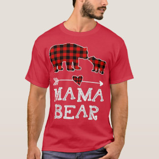 Mamma Bear jul jul Pajama Red Play Buffalo Famil T Shirt
