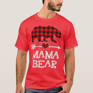 Mamma Bear jul jul Pajama Red Play Buffalo Famil T Shirt