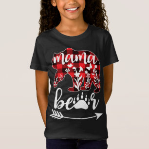 Mamma Bear jul Pajama Buffalo Red Play Mamma T Shirt
