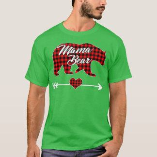 Mamma Bear jul Pajama Red Buffalo Play Famil T Shirt