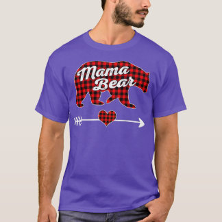 Mamma Bear jul Pajama Red Buffalo Play Famil T Shirt