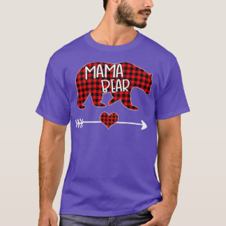 Mamma Bear jul Pajama Red Buffalo Play Famil T Shirt