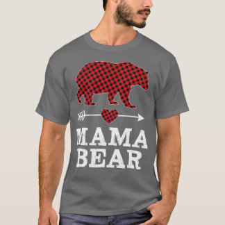 Mamma Bear jul Pajama Red Buffalo Play Famil T Shirt