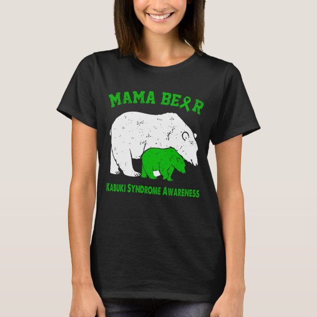 Mamma Bear KABUKI SYNDROME Awareness T Shirt (Framsida)