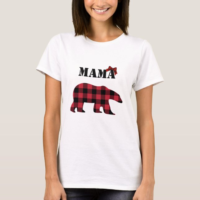 Mamma Bear-kvinnans t-shirt Buffalo Play (Framsida)