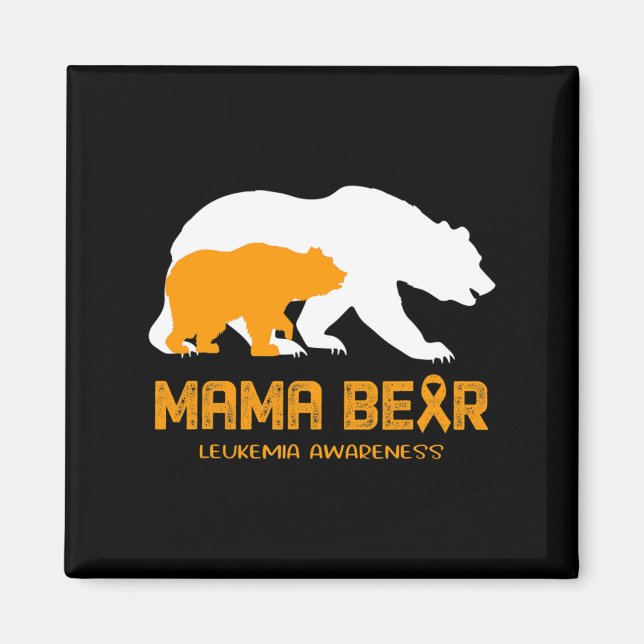Mamma Bear LEUKEMIA Awareness for Women Manar Magnet (Framsidan)