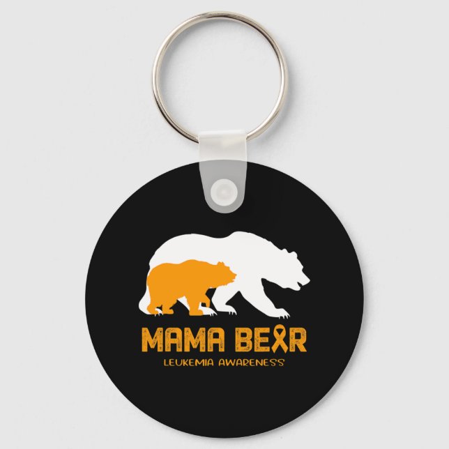 Mamma Bear LEUKEMIA Awareness for Women Manar Nyckelring (Framsida)