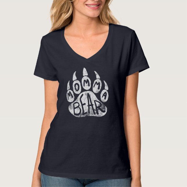 Mamma Bear - Mamma Bear Paw Print - Mors dag Mo T Shirt (Framsida)
