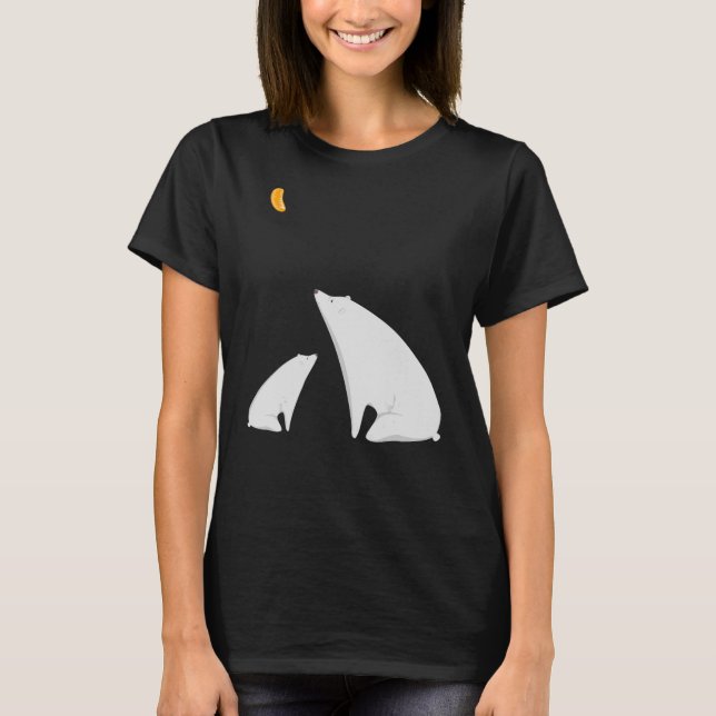 Mamma Bear Mandarin Måne Polar Bear Pop Art Kristu T Shirt (Framsida)