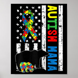 Mamma Bear Matching Family Autism Awareness Gifts Poster
