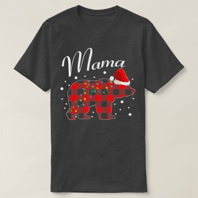 Mamma Bear Matching Pajama Family Buffalo Mamma Ch T Shirt (Design framsida)