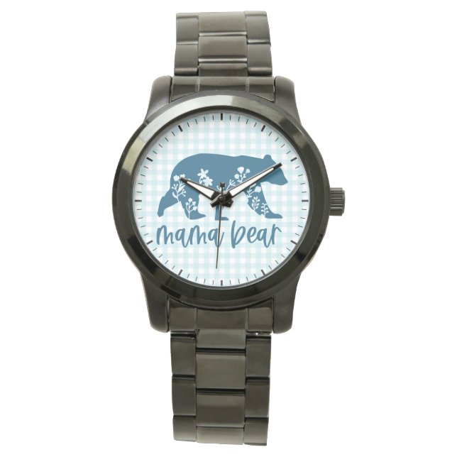 Mamma Bear med Flowers Mors dag Armbandsur (Framsida)