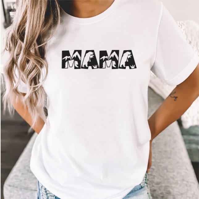 Mamma Bear Minimalist Mountain Mor T-Shirt (Skapare uppladdad)