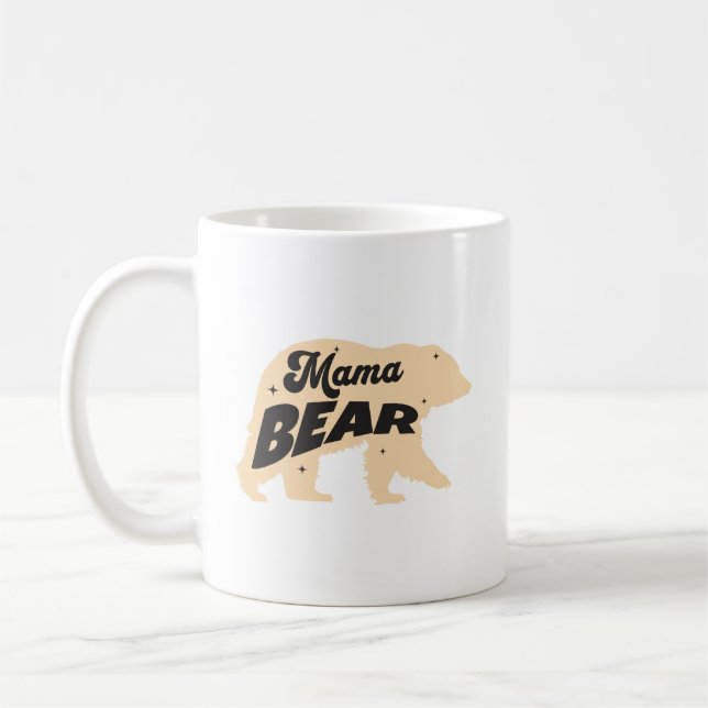 Mamma Bear-Mors dag-Mamma-Funny Kaffemugg (Vänster)