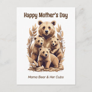 Mamma Bear och hennes Unge - Lycklig Mors dag Vykort