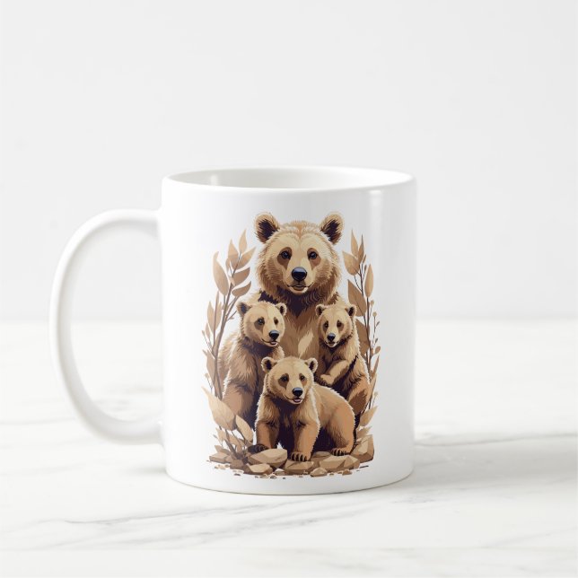 Mamma Bear och hennes Unge - Vild Kärlek Kaffemugg (Vänster)