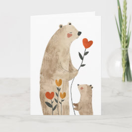 Mamma Bear och Unge med Photo Mors dag Kort