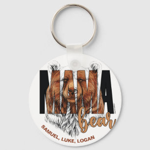 Mamma Bear Personlig Namn - © GraphicLoveShop Nyckelring