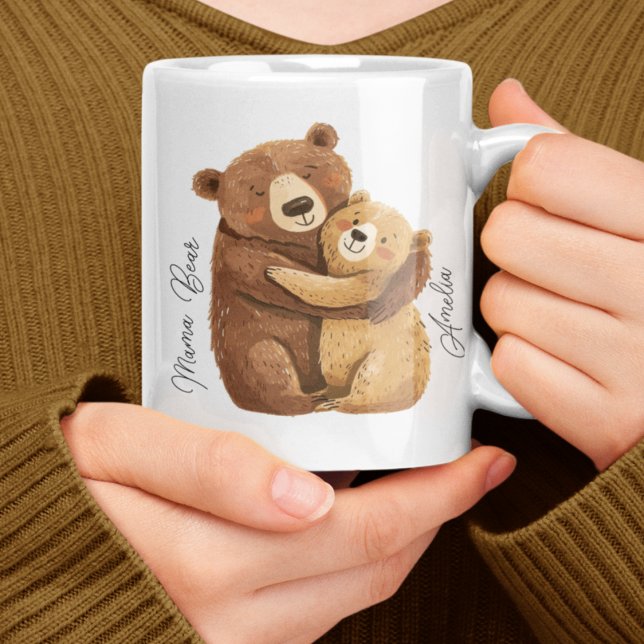 Mamma Bear Personlig Unik Mamma Birthday Gift Kaffemugg (Skapare uppladdad)