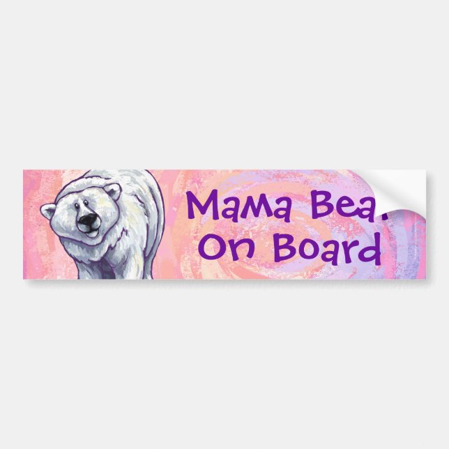 Mamma Bear Polar Bår Bumper Sticker Bildekal (Framsidan)