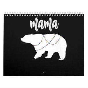 Mamma Bear Polar Bear String of Ljus jul Kalender