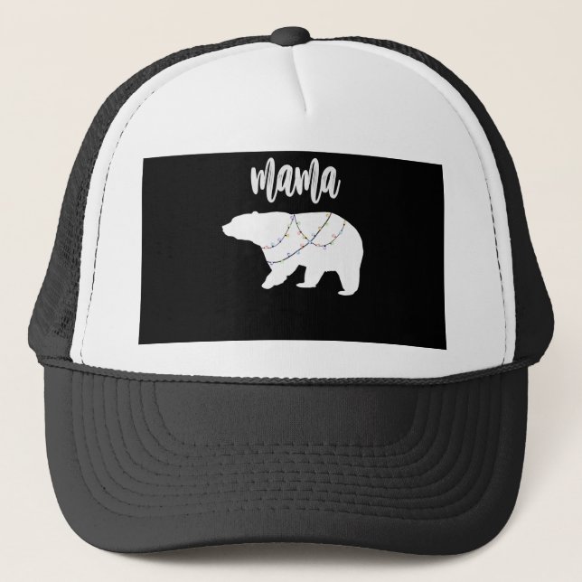 Mamma Bear Polar Bear String of Ljus jul Keps (Framsida)