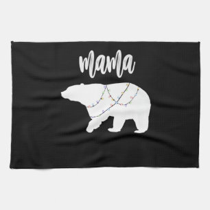 Mamma Bear Polar Bear String of Ljus jul Kökshandduk