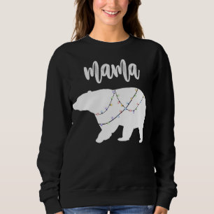 Mamma Bear Polar Bear String of Ljus jul T Shirt