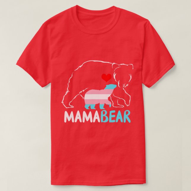 Mamma Bear Proud Mamma Rainbow Transgender Mammor  T Shirt (Design framsida)
