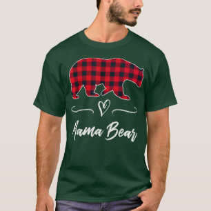 Mamma Bear Red Buffalo Check Play Heart Roligt Mam T Shirt
