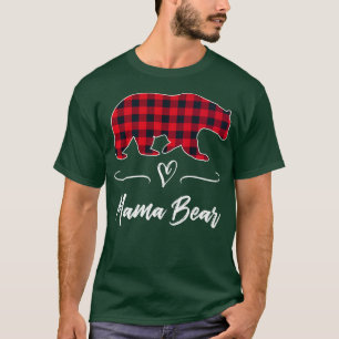 Mamma Bear Red Buffalo Check Play Heart Roligt Mam T Shirt