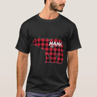 Mamma Bear Red Play Matchning Familjejul Paja T Shirt
