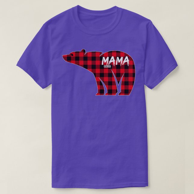 Mamma Bear Red Play Matchning Familjejul Paja T Shirt (Design framsida)