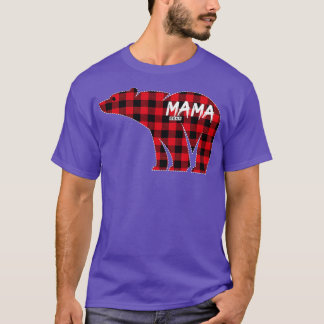 Mamma Bear Red Play Matchning Familjejul Paja T Shirt
