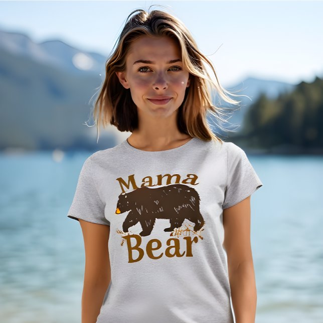 Mamma Bear - Retro Stil Mors dag T Shirt (Skapare uppladdad)