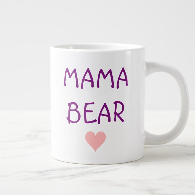 Mamma Bear Rosa Heart Mugg Jumbo Mugg (Höger)